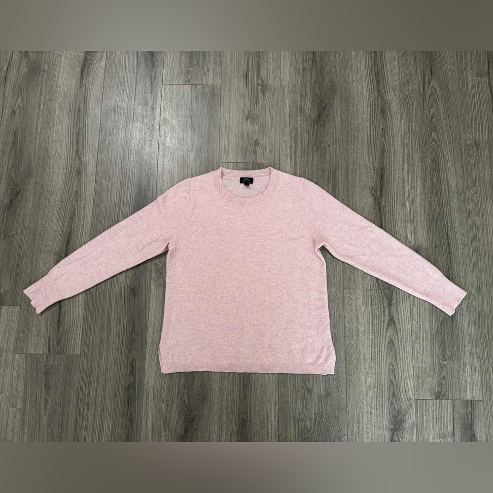 J. Crew Light Pink Crew Cashmere Sweater